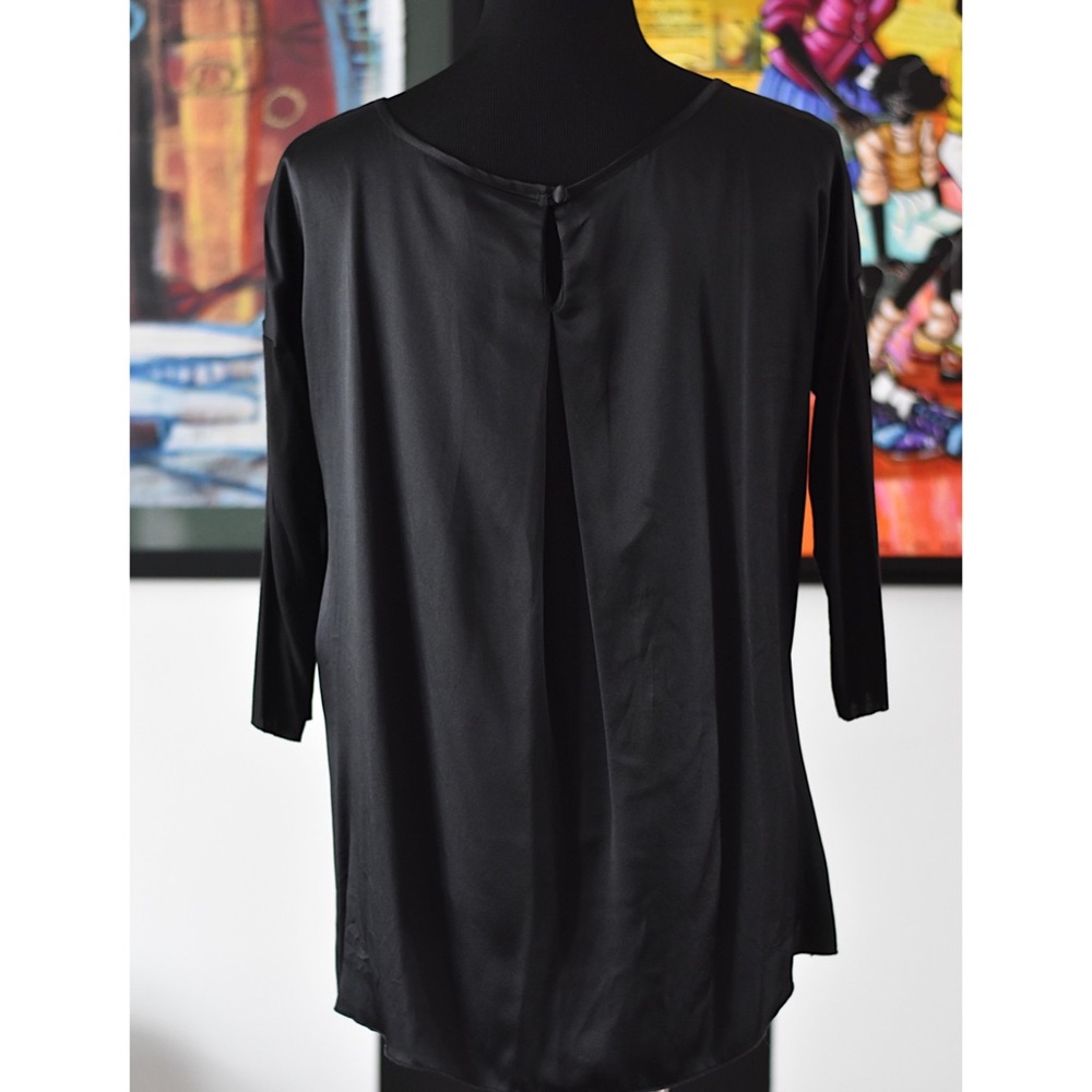 Bailey 44 Keyhole Neck Silk Blend Blouse Blk Sz S - Picture 2 of 3